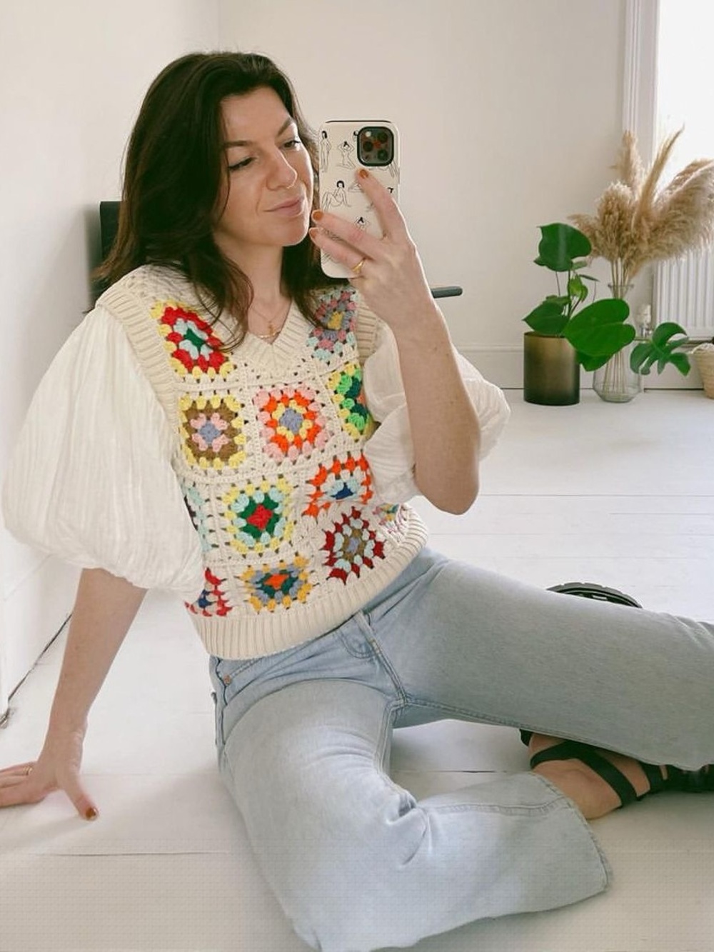 New Sea New York Gabriela Crochet Cotton Combo Sweater